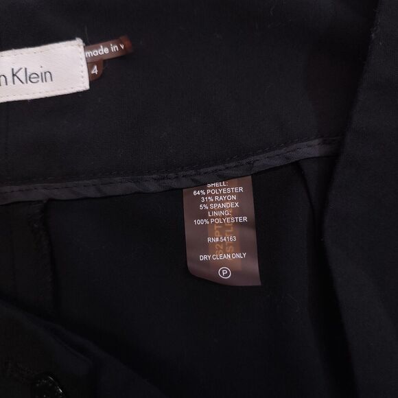Calvin Klein Casual Button Up Dark Wash Pants Womens Size 4 Black - Picture 5 of 10